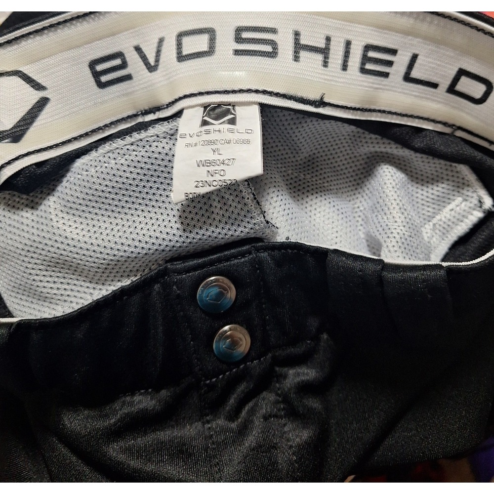 EvoShield Youth Large YL Baseball Pants Black Double Knee Athletic WB60427 - Picture 9 of 9